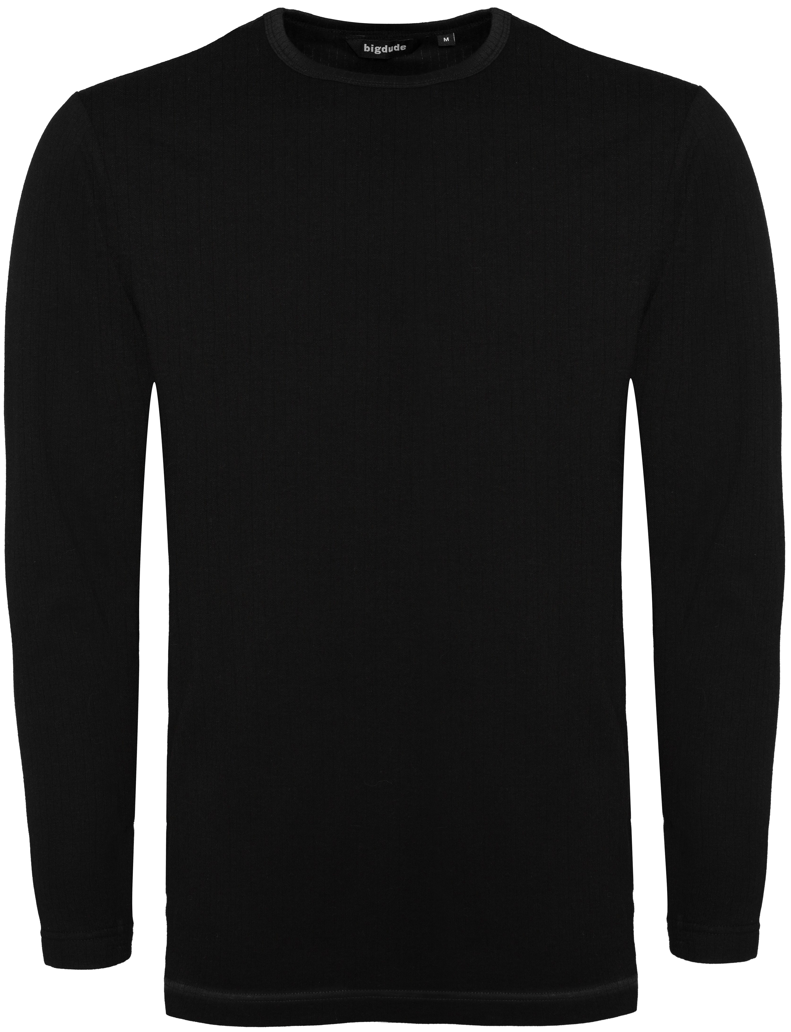 Bigdude Long Sleeve Thermal T Shirt Black Tall BigDude